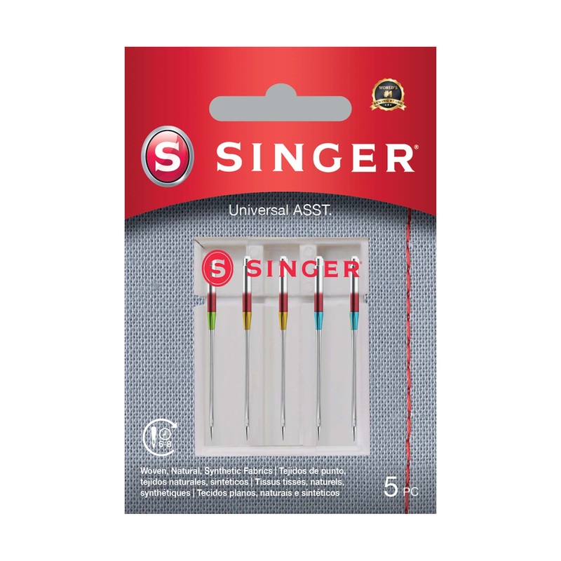 SINGER Universal Needles Assorted Sizes 5-Pack