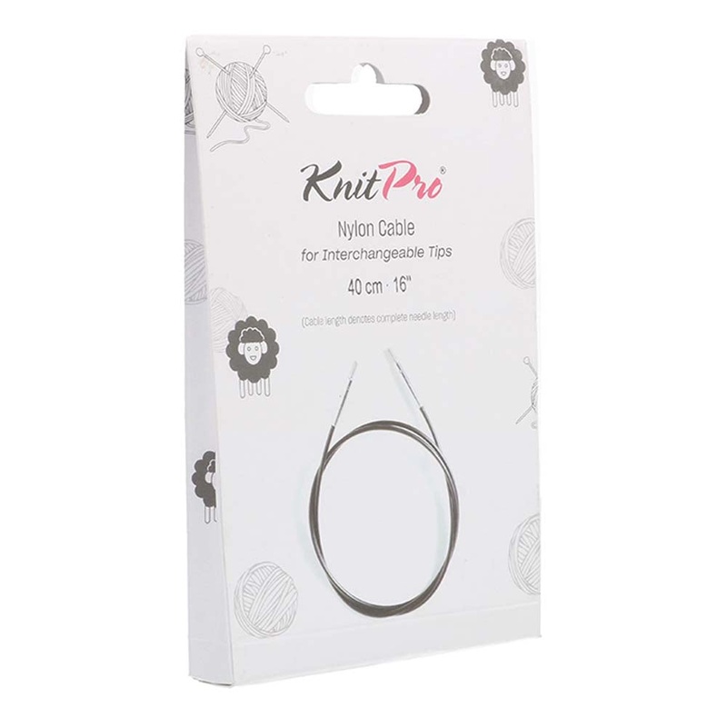 KnitPro Cable melns, pieejams dados garumos (40, 60, 80, 100, 120, 150 cm)