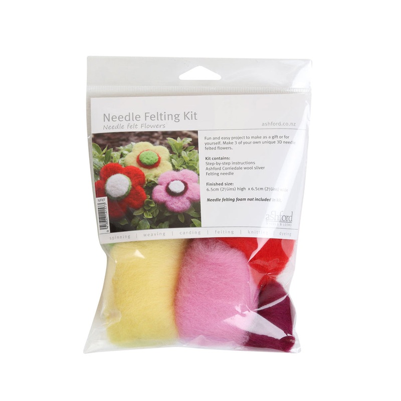 Ashford Needle Felting Kit – 3D Flowers