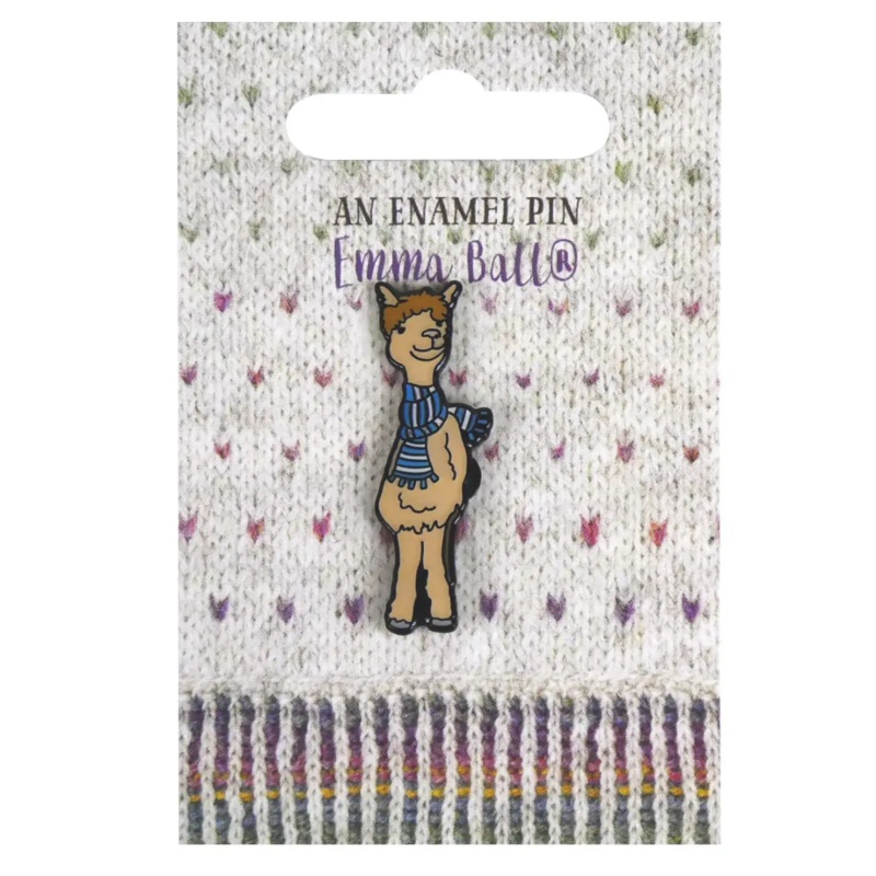 Blue Scarf Alpaca Enamel Pin