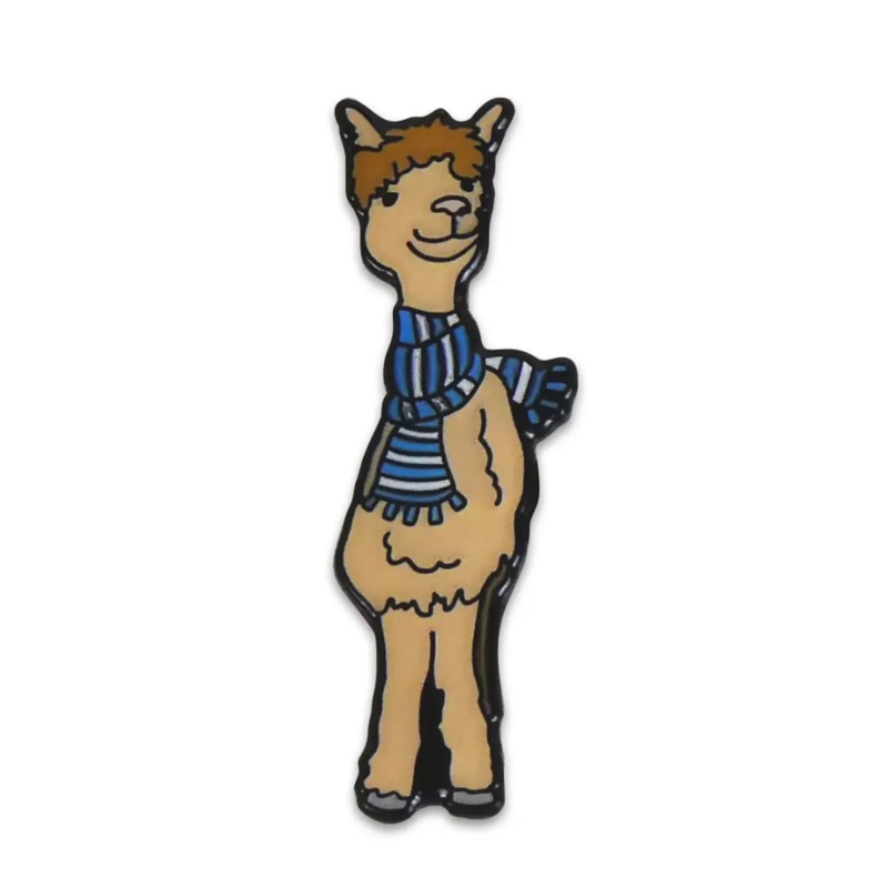 Blue Scarf Alpaca Enamel Pin