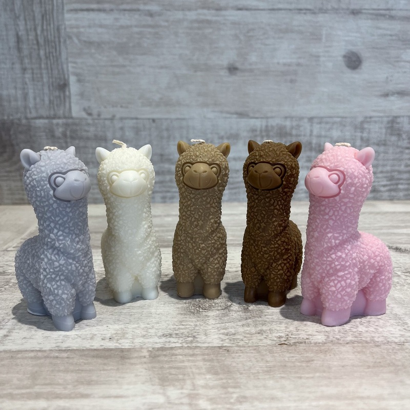 Alpaca Candles|Silver Candle|White Candle|Tan Candle|Brown Candle|Pink Candle