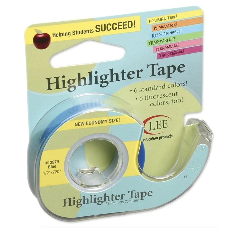 Highlighter Tape|Pink|Green|Yellow|Purple|Blue