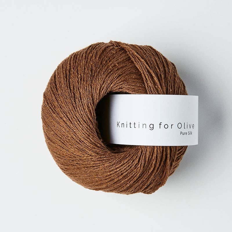 Knitting for Olive Pure Silk|Undyed|Cream|Putty|Haze|Powder|Soft Peach|Dusty Artichoke|Sunflower|Deep Petroleum Blue|Dark Cognac|Coal|Plum Rose|Copper|Cardamom|Dove Blue|Olive|Fuchsia|Ice Blue|Ballerina|Autumn|Dusty Honey|Oatmeal|Poppy Rose|Blue Tit|Poppy