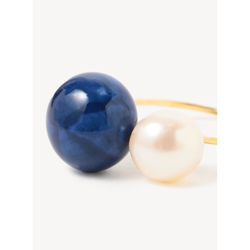 Arita Ware Solid Combination Pearl Ring