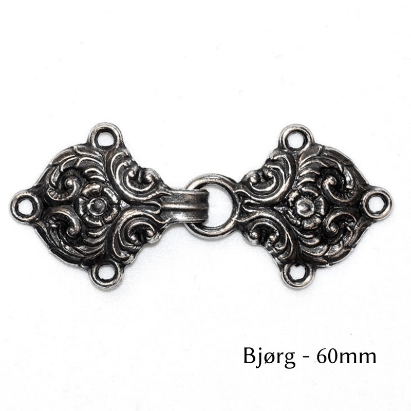 Norwegian Pewter Clasps|80 Bjorg 60mm|Ragnhild 50mm|104 Sissel 50mm|Lise 41mm|138 Saga 50mm|70 Valle 66mm|40 Gry 39mm