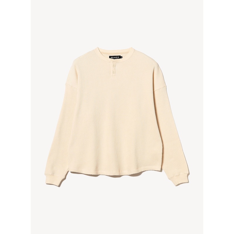 Waffle Henley Long Sleeve|Natural|S|M|L|XL