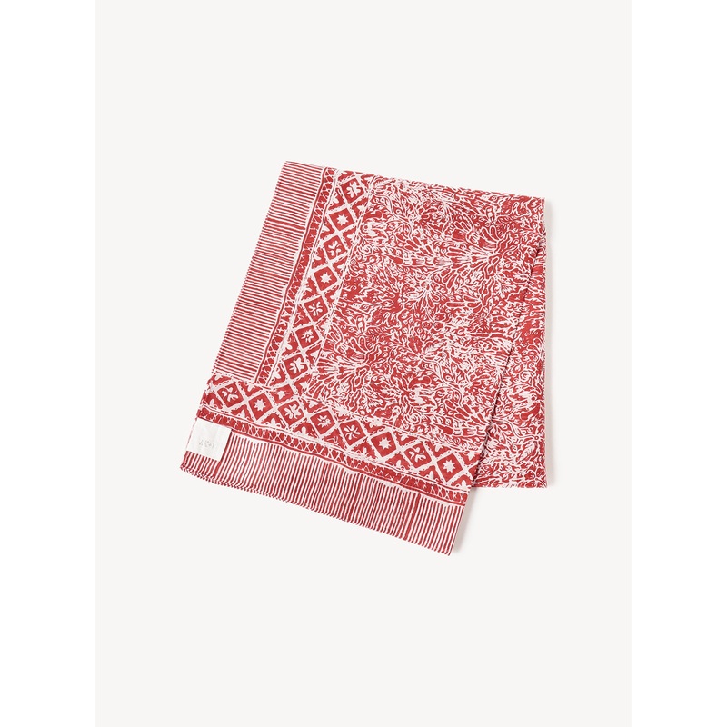 Cotton Scarf|Red|One Size