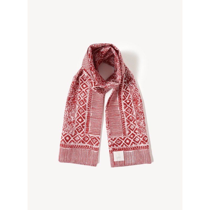 Cotton Scarf|Red|One Size