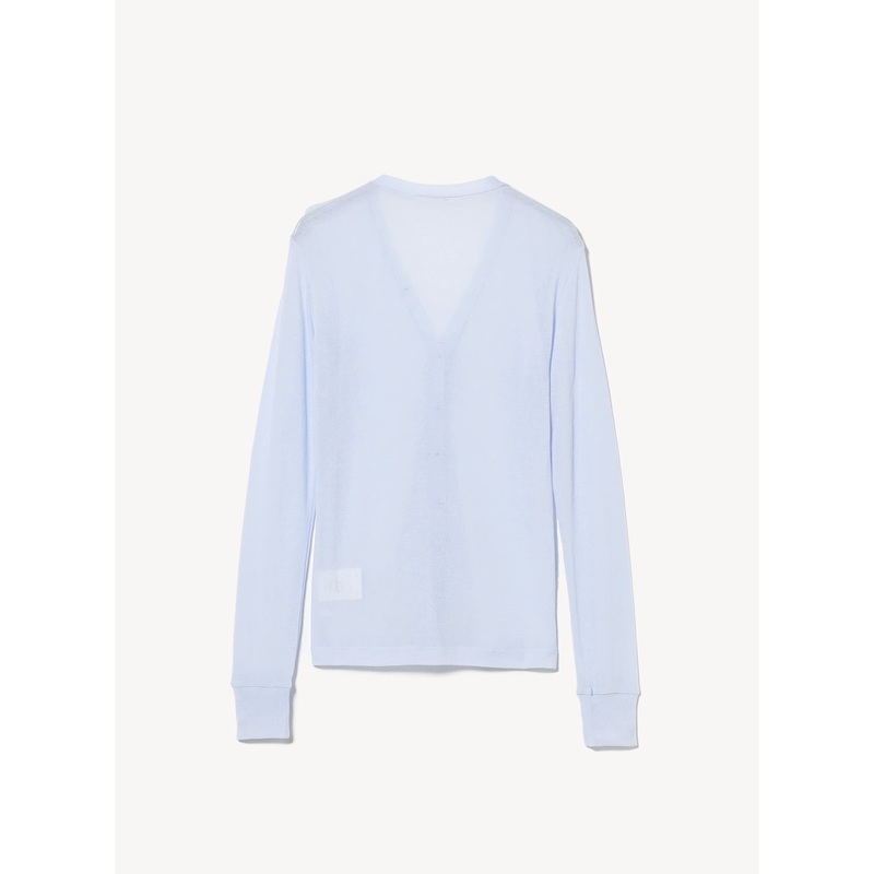 Sheer V Neck Cardigan|Sax|38