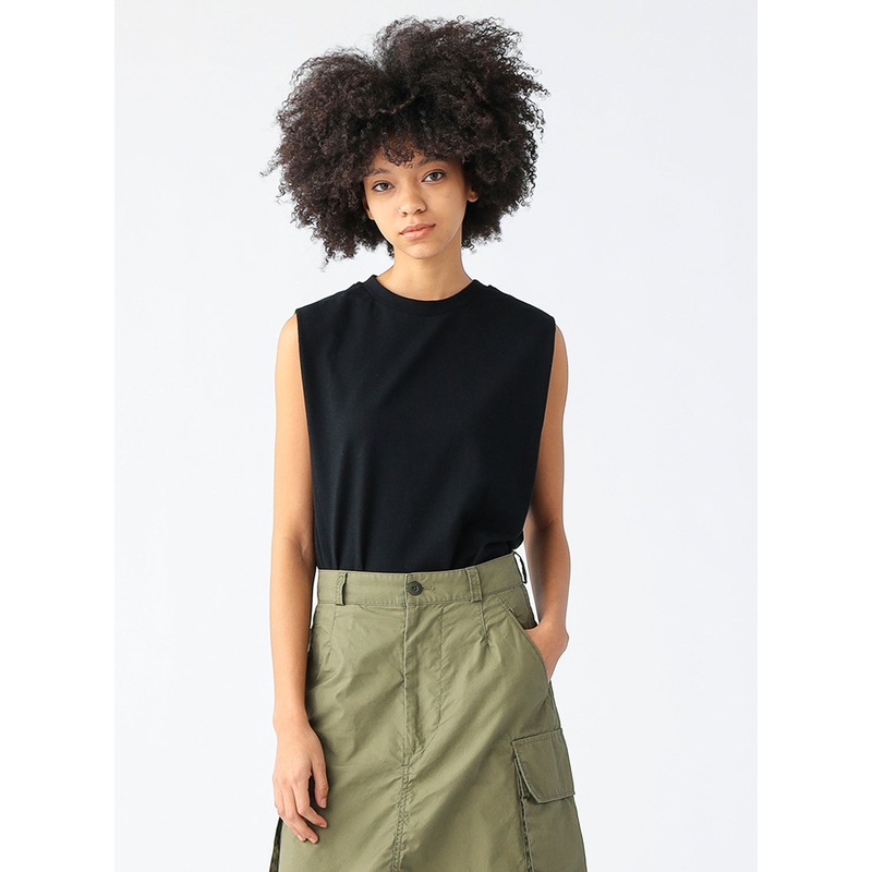 Sleeveless T-Shirt|Black|One Size