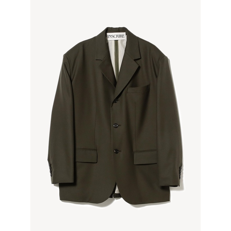 Wool Back Open Jacket|Khaki|2