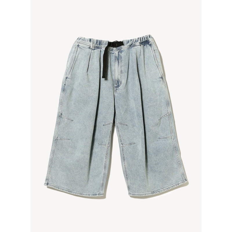 Quarter-Length Denim Webbing Pants