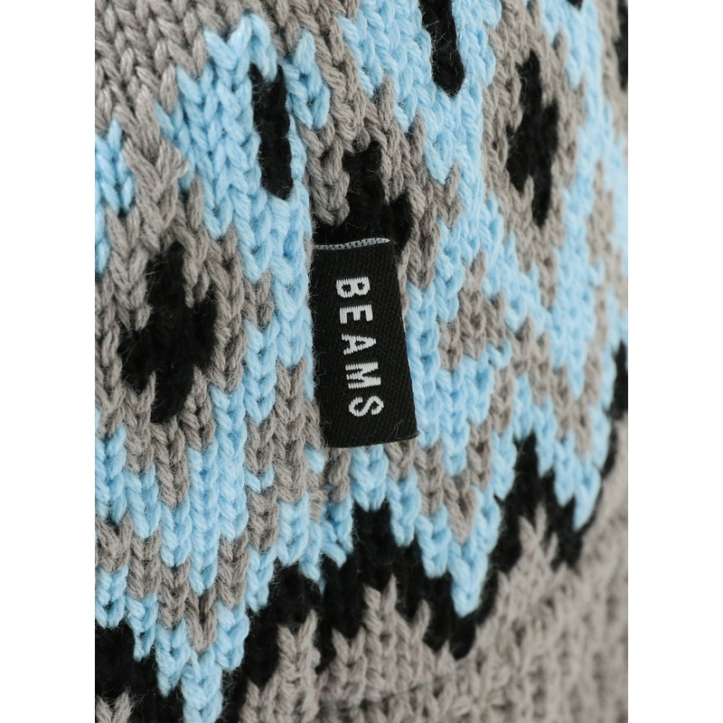 Jacquard Knit Bucket Hat|Grey|One Size