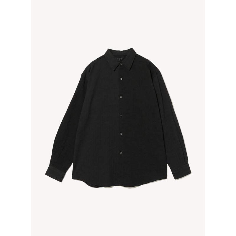 Relaxed Fit Crazy Dobby Shirt|Black|S|M|L|XL