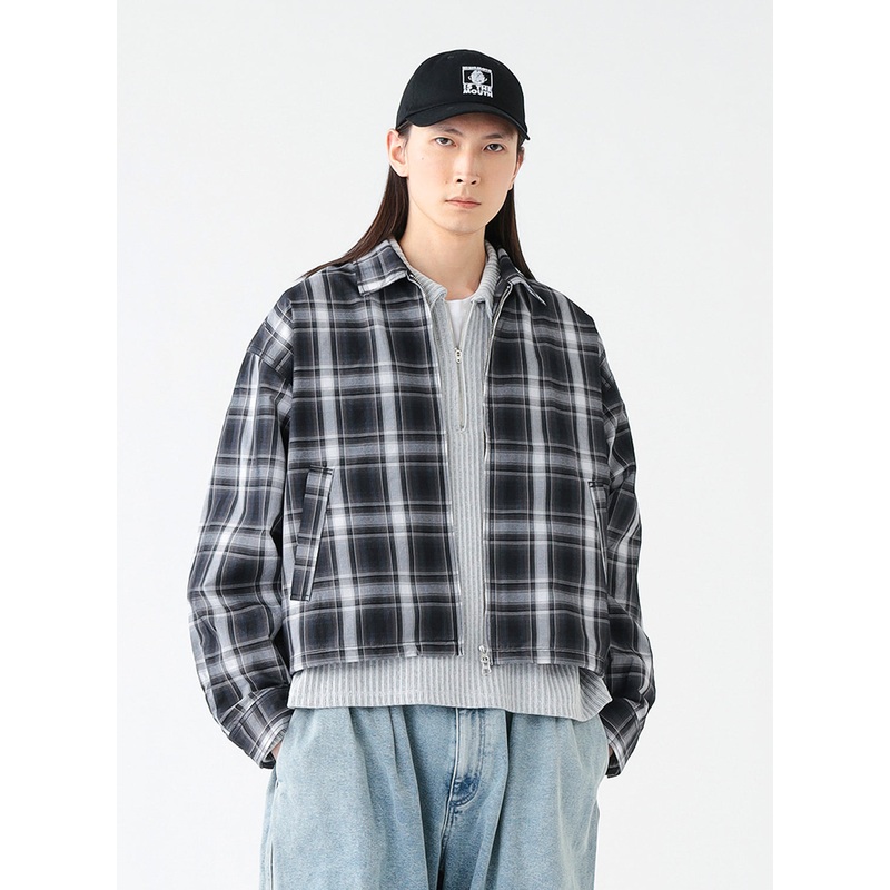 Short Check Blouson|Black|S|M|L|XL