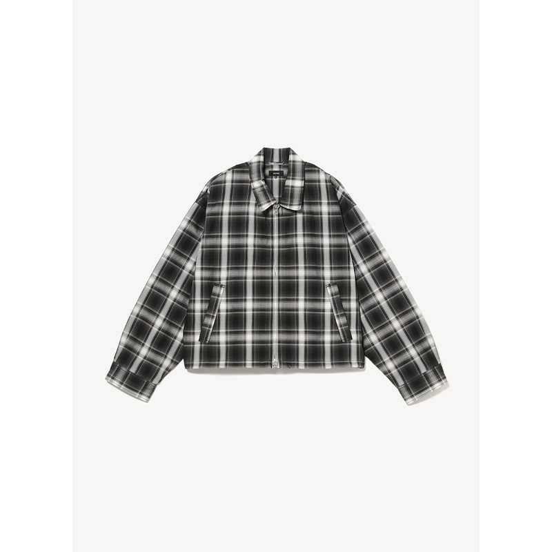 Short Check Blouson|Black|S|M|L|XL