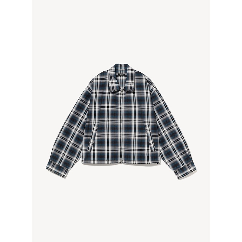 Short Check Blouson|Navy|S|M|L|XL