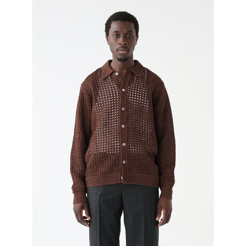 5 Gauge Mesh Polo Shirt|Brown|S|M|L|XL