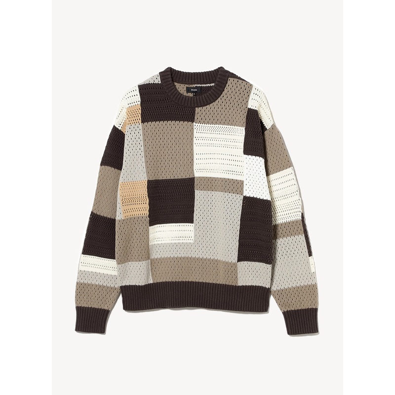 Crazy Knit Crewneck|Brown/Beige/White|S|M|L|XL