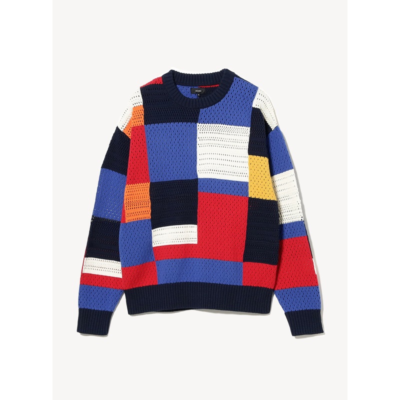Crazy Knit Crewneck|Navy/Blue/Red|S|M|L|XL