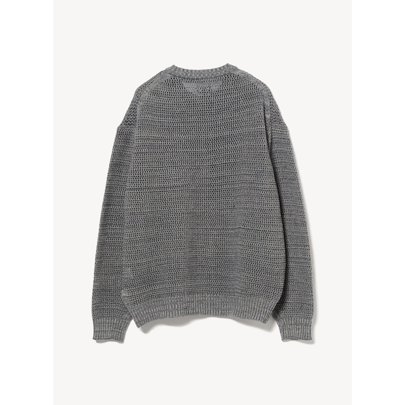 Heathered Mesh Crewneck Knit|Grey|S|M|L|XL