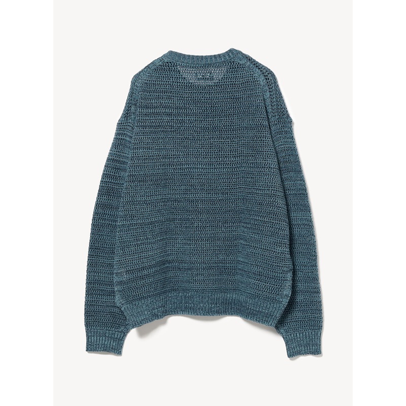Heathered Mesh Crewneck Knit|Navy|S|M|L|XL