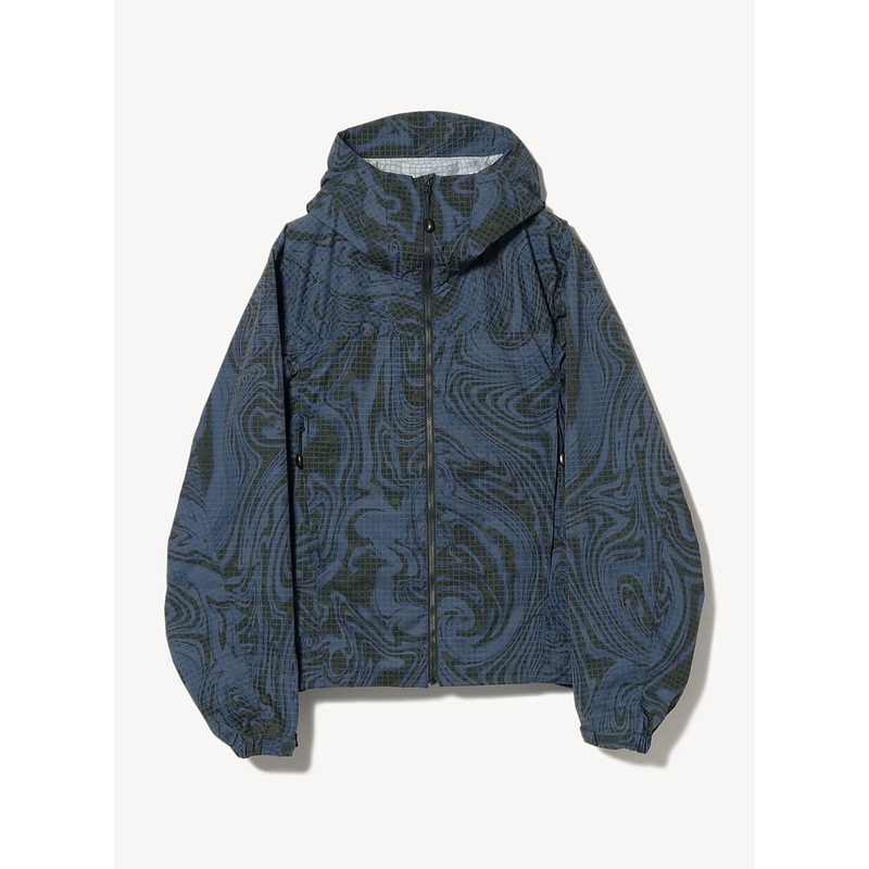 Printed Zip-Up Hoodie|Blue|S|M|L|XL