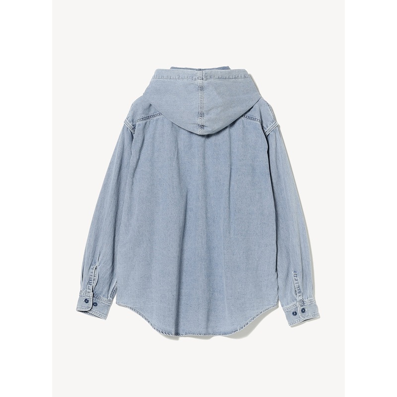 Chambray Hooded Shirt|Light Indigo|S|M|L|XL