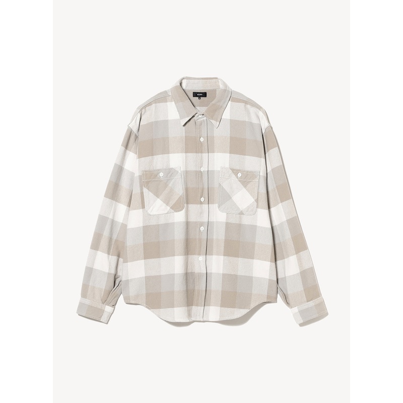 Check Flannel Shirt|Beige|S|M|L|XL