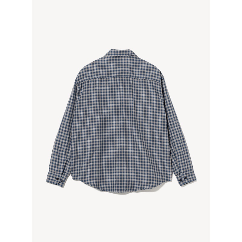 Herringbone Check Work Shirt|Navy|S|M|L|XL