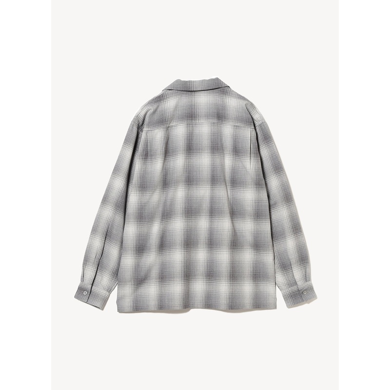 Ombre Check Open Collar Shirt|Grey|S|M|L|XL