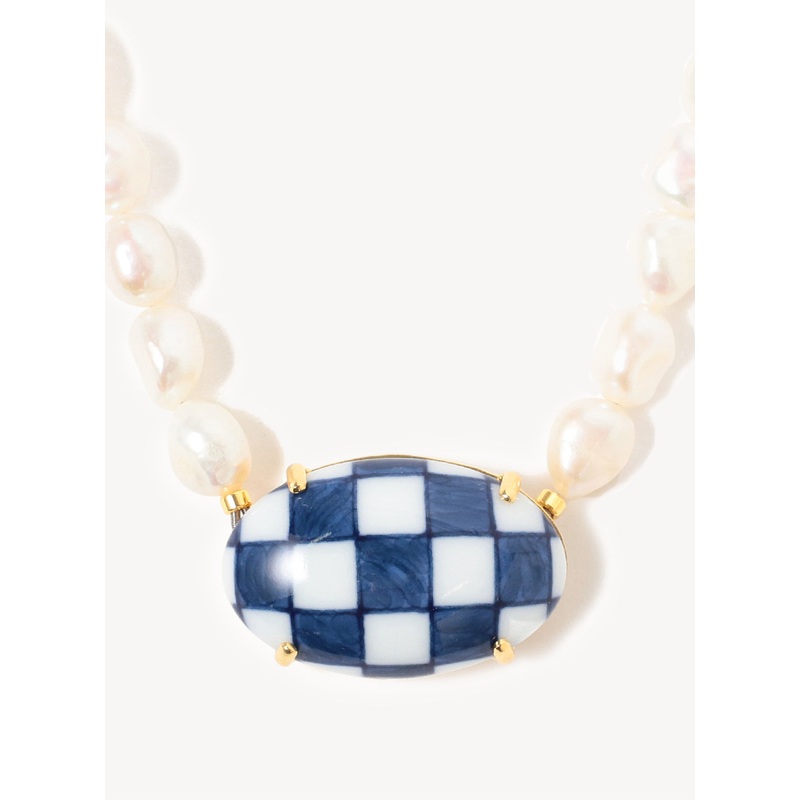 Arita Short Necklace|Checkered