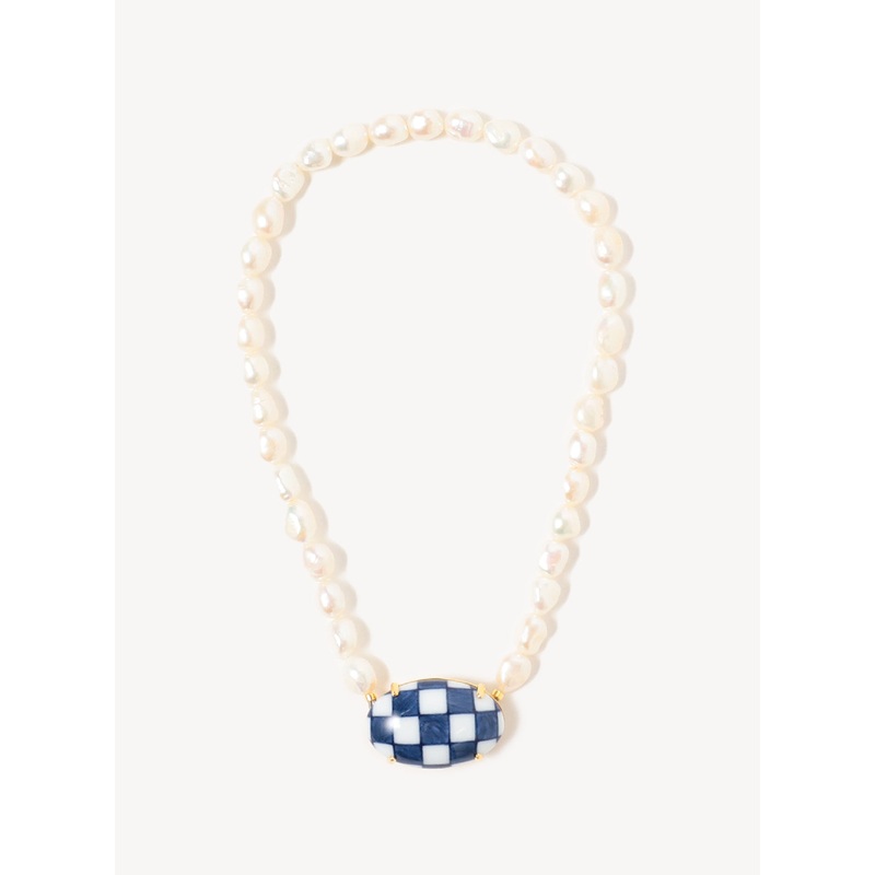 Arita Short Necklace|Checkered