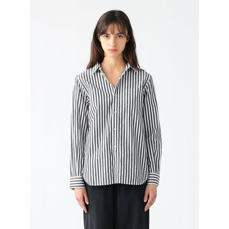 Button-Down Striped Shirt|Black|0|1