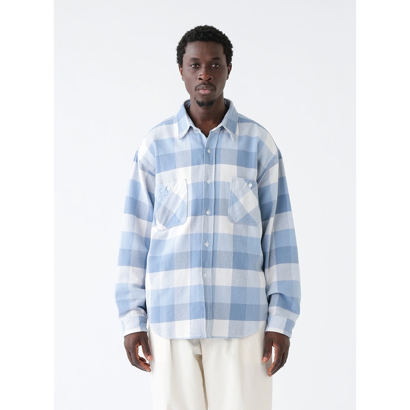 Check Flannel Shirt|Blue|S|M|L|XL