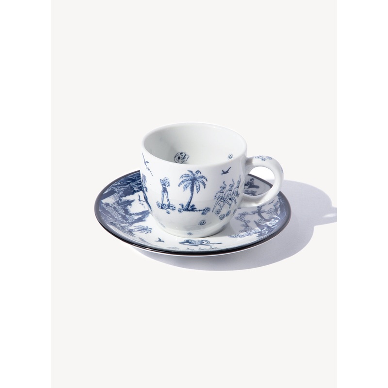 Skull Cup and Saucer 5 Set|White