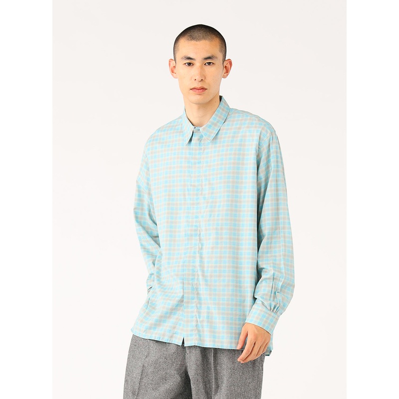Zip Up Shirt|BLUE GRAY|S|M