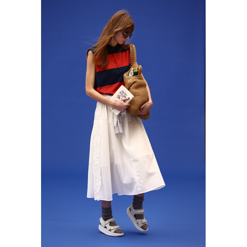 Dobby Ruffle Skirt|Off White|One Size