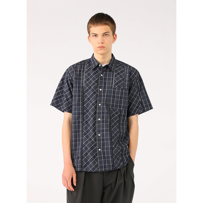 Lace Checkered Shirt|Grey|S|M|L|XL