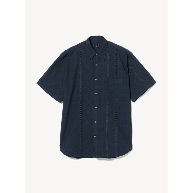 Lace Checkered Shirt|Navy|S|M|L|XL