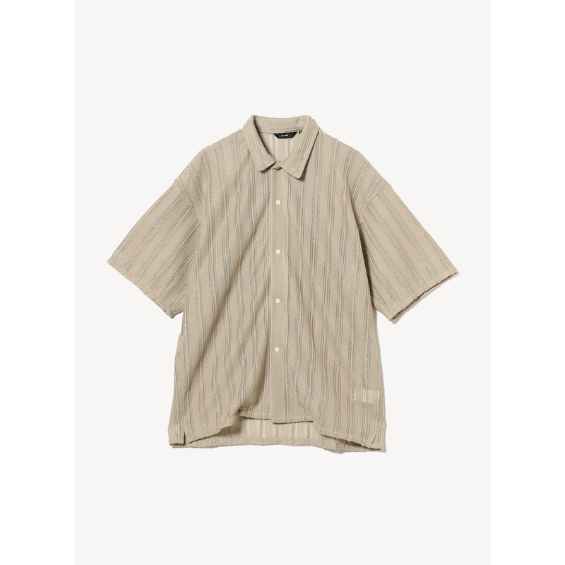 Mesh Open-Collar Shirt|Sand|S|M|L|XL