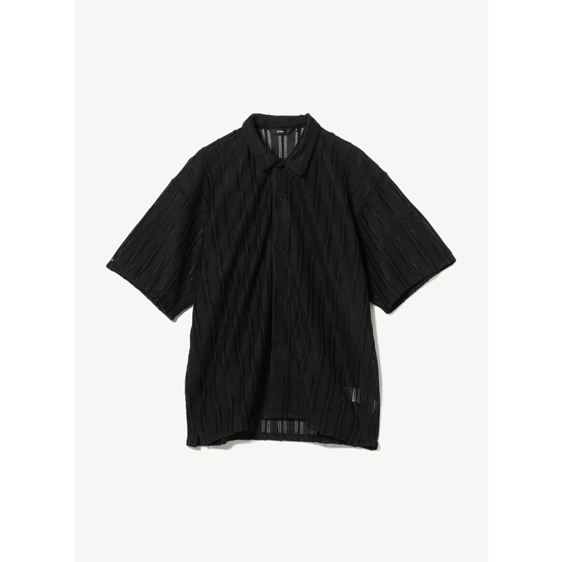 Mesh Open-Collar Shirt|Sumikuro|S|M|L|XL