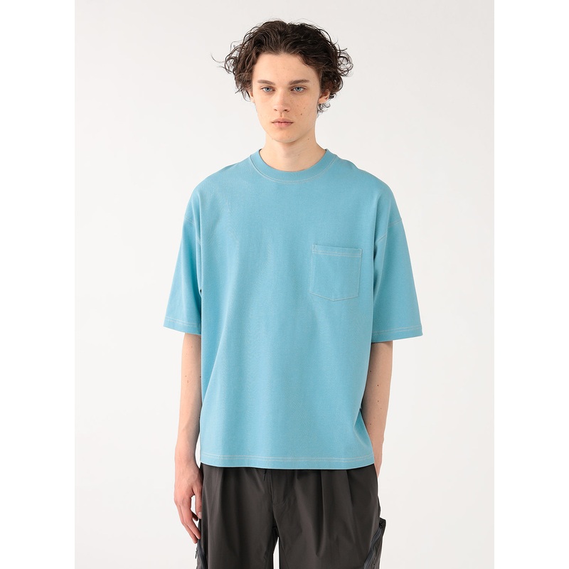 Stitching Loose T-Shirt|Sax|S|M|L|XL