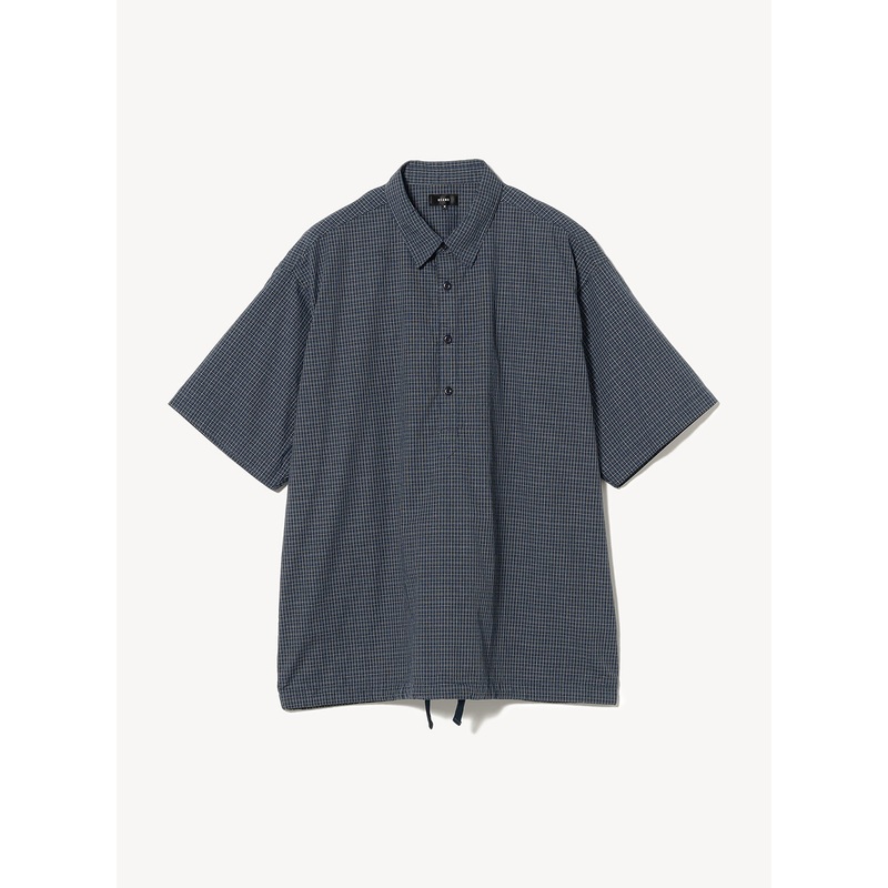 Stripe Mini Collar Easy Shirt|Sax|S|M|L|XL