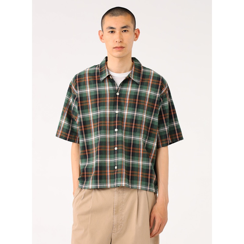 Check Short Shirt|Green|S|M|L|XL