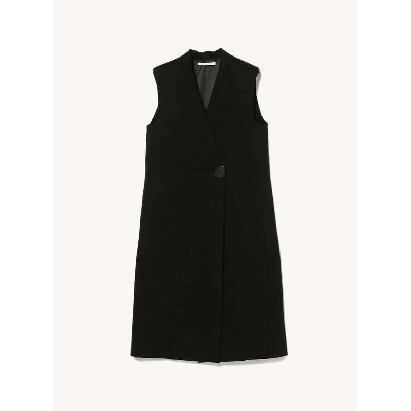 LARRY Summer Wool Long Gilet|Black|36