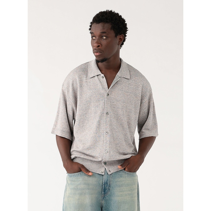 Linen Short Sleeve Shirt|Light  Blue|M|L|XL