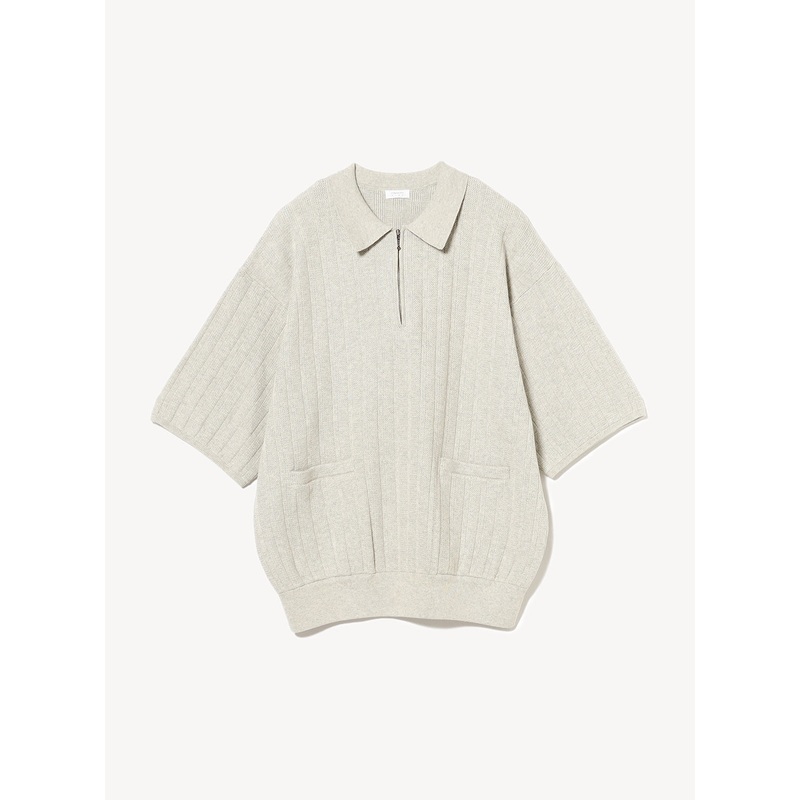 Rib Half Zip Polo|Light Grey|M|L|XL