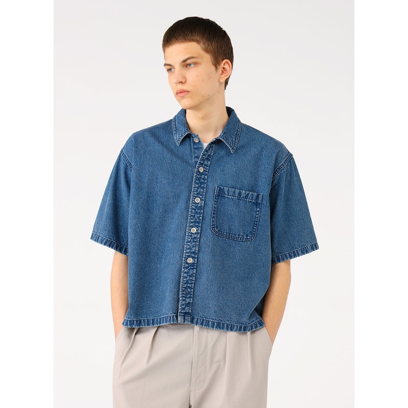 Short Denim Shirt|Indigo|S|M|L|XL